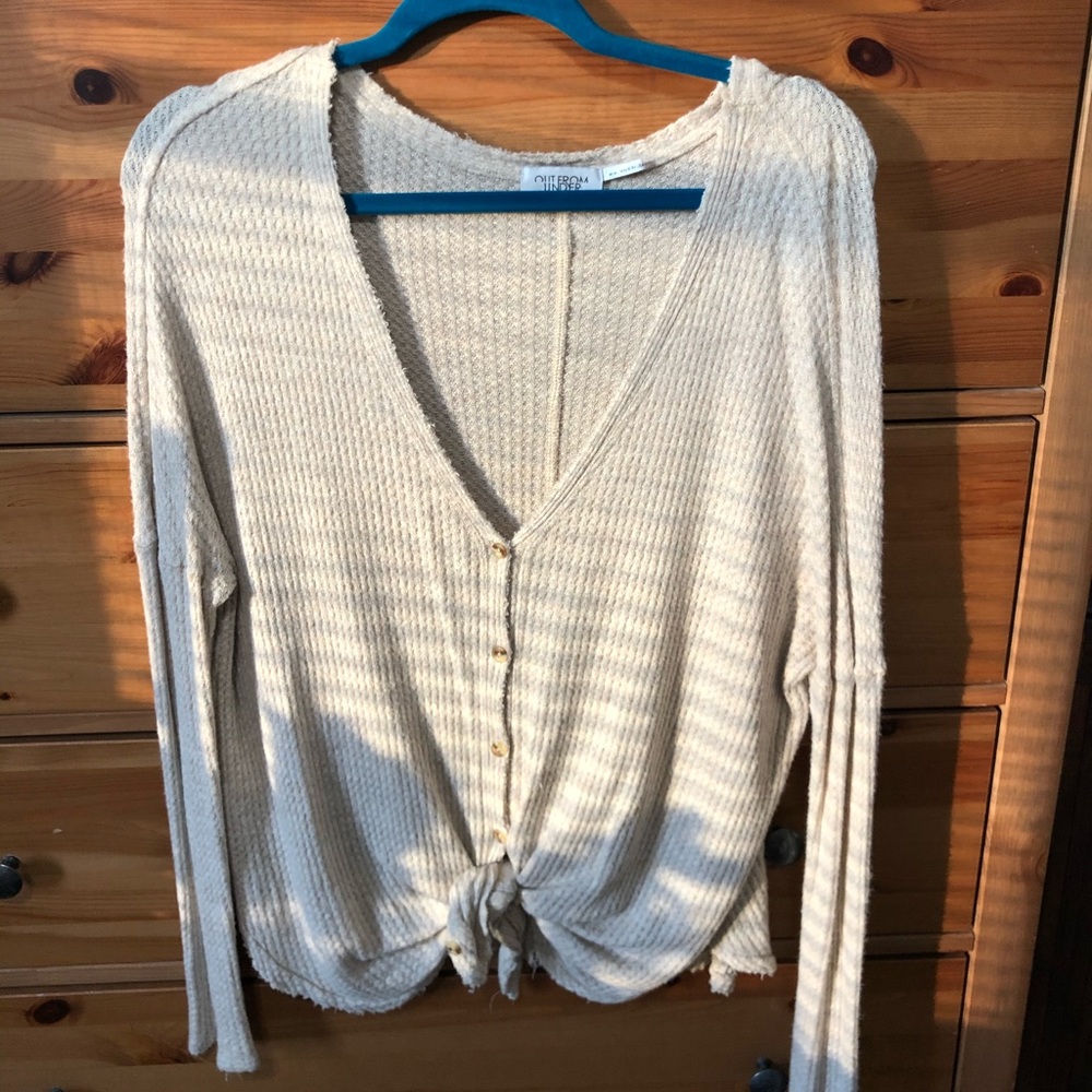 Waffle Button Up Henley